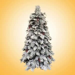 ნაძვის ხე სილიკონის წიწვებით გირჩი და კენკრით